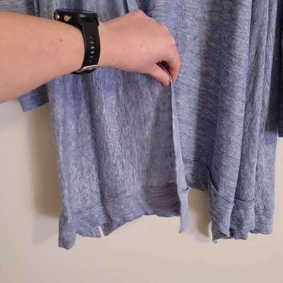 Artisan NY 100% Linen Open Front Lightweight Cardigan Blue - Picture 4 of 13